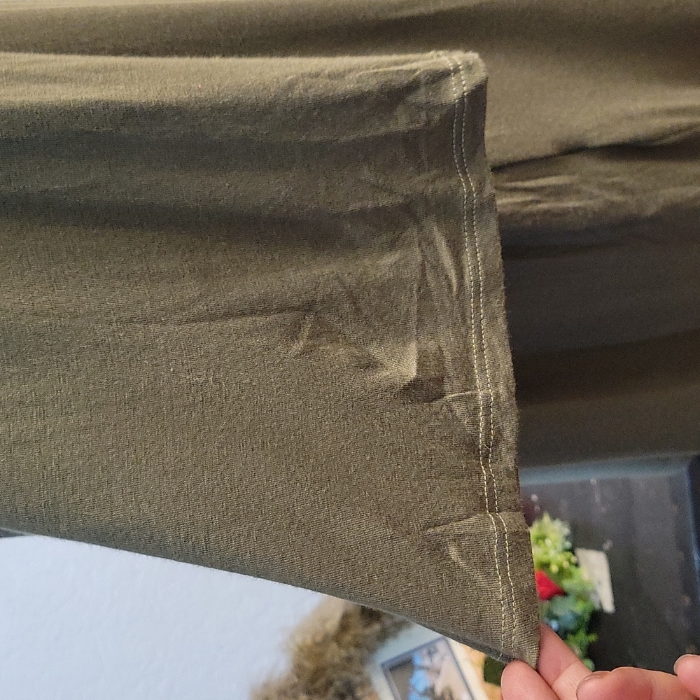 VANITY ROOM Super Stretchy V Neck/Back Strappy Olive Dress M - Picture 5 of 10